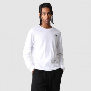 The North Face Simple Dome Long-Sleeve T-Shirt Weiß | 923REAMCQ